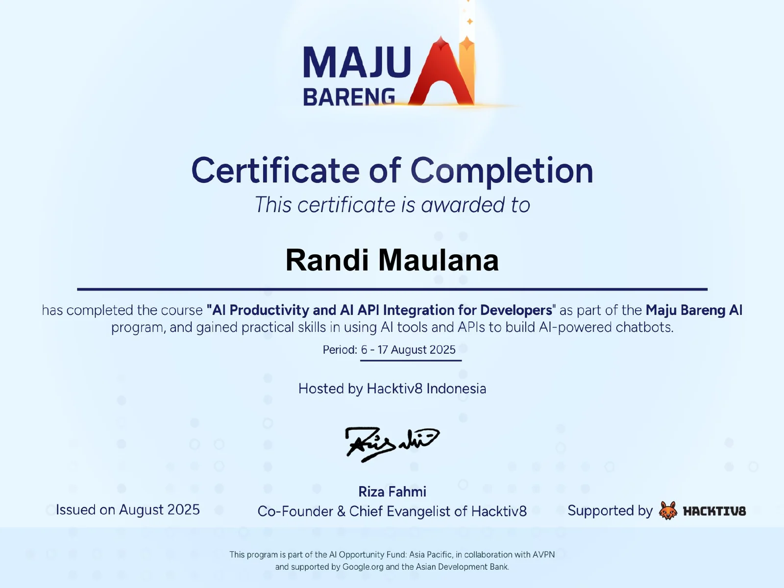 Maju Bareng AI Program preview